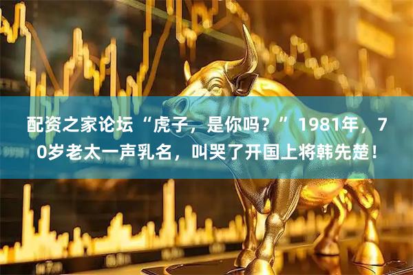 配资之家论坛 “虎子，是你吗？” 1981年，70岁老太一声乳名，叫哭了开国上将韩先楚！