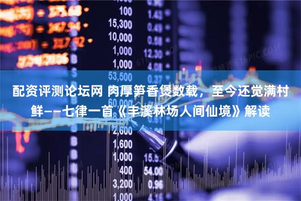 配资评测论坛网 肉厚笋香煲数载，至今还觉满村鲜——七律一首《丰溪林场人间仙境》解读